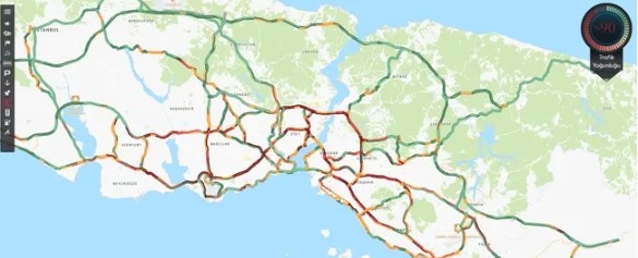 İstanbul'da trafik resmen durdu! Yoğunluk yüzde 90'a ulaştı
